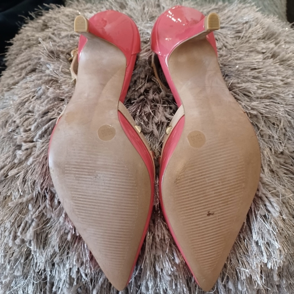 Sole Society Coral Pink Studded High Heel Shoes Size 5 - Picture 5 of 7